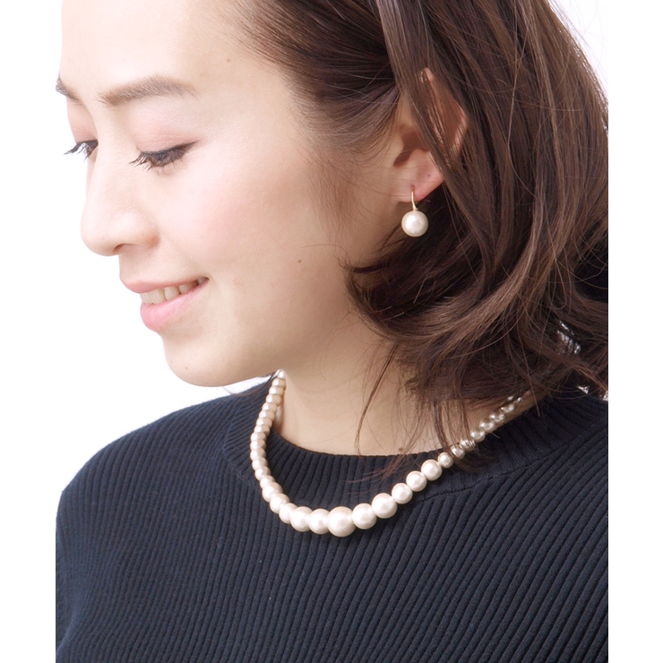 グラデーションコットンパールネックレス ショート エレガント | VINGTAINE | 詳細画像2 
