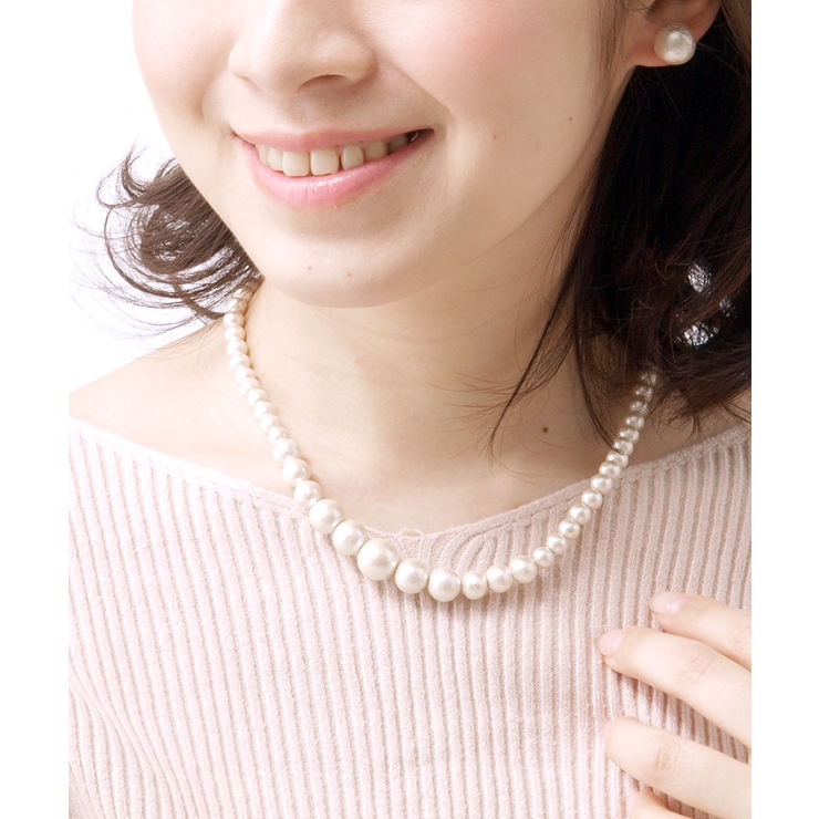 グラデーションコットンパールネックレス ショート エレガント | VINGTAINE | 詳細画像3 