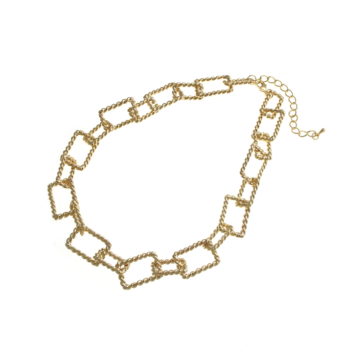 ゴールド | スクエアチェーンネックレス 大ぶり ボリューム | VINGTAINE
