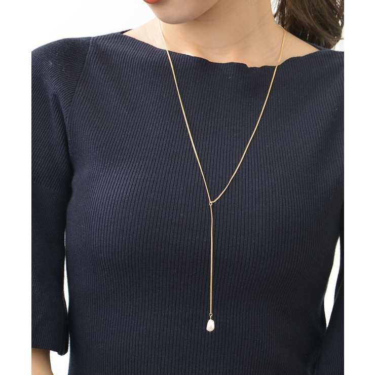 淡水パール&Y字チェーンネックレス ラリアット バロックパール | VINGTAINE | 詳細画像3 