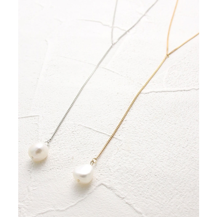 淡水パール&Y字チェーンネックレス ラリアット バロックパール | VINGTAINE | 詳細画像5 