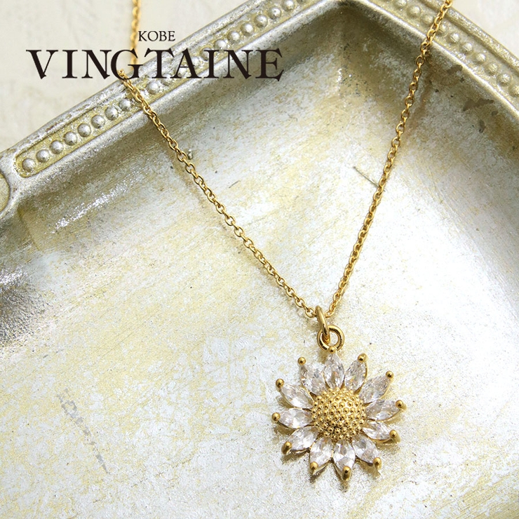 ビジューフラワーモチーフネックレス アクセサリー レディース | VINGTAINE | 詳細画像1 