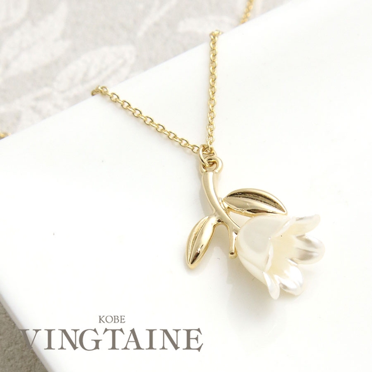 ネックレス ホワイトフラワー パール調 | VINGTAINE | 詳細画像1 