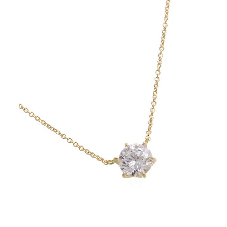 ゴールド | ネックレス 一粒 キュービックジルコニア | VINGTAINE