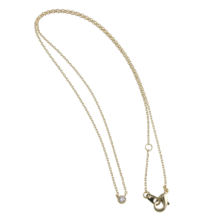 一粒キュービックジルコニアクラシカルネックレス キュービックジルコニアC93 1… | VINGTAINE | 詳細画像4 