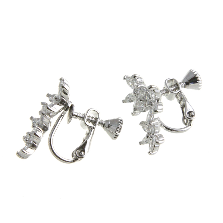 トリプルフラワーイヤリング キュービックジルコニア お花E2 | VINGTAINE | 詳細画像5 