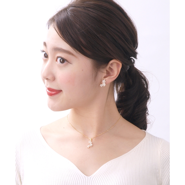 トリプルフラワーイヤリング キュービックジルコニア お花E2 | VINGTAINE | 詳細画像6 