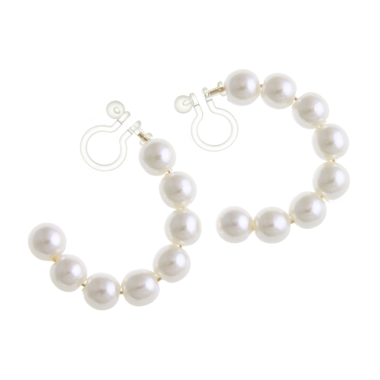 パールハーフフープノンホールピアス ピアスみたいなイヤリング シンプル | VINGTAINE | 詳細画像2 