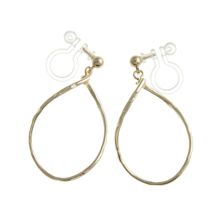 ゴールド | ウェーブリングノンホールピアス ピアスみたいなイヤリング シンプル | VINGTAINE