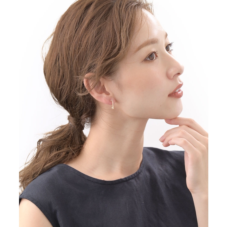 ミニラウンドストーンシンプルノンホールピアス 樹脂イヤリング 金属アレルギー | VINGTAINE | 詳細画像6 