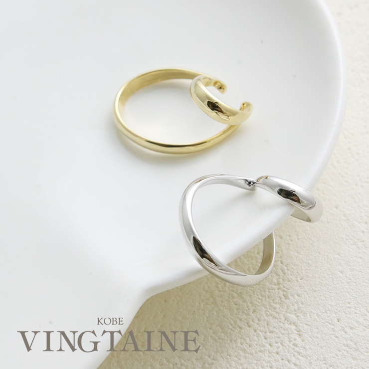 【片耳販売】2連リング風イヤーカフ ニュアンス 個性的 | VINGTAINE | 詳細画像1 