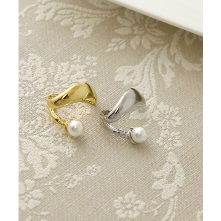 【片耳販売】パール付きウェーブイヤーカフ イヤーカフ イヤーカフス | VINGTAINE | 詳細画像4 