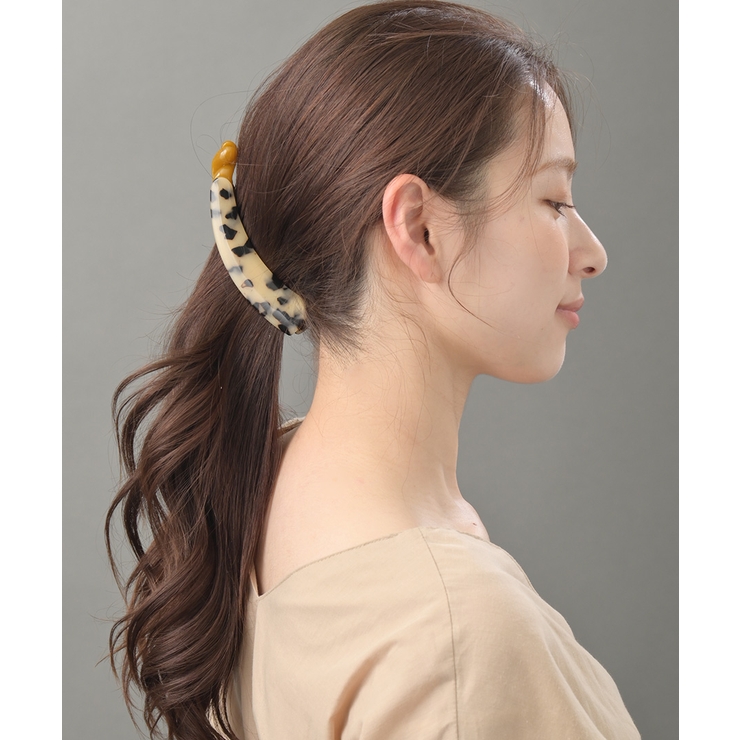 べっ甲風バナナクリップ(L)/シンプル/ヘアアクセサリー H-14 | VINGTAINE | 詳細画像2 