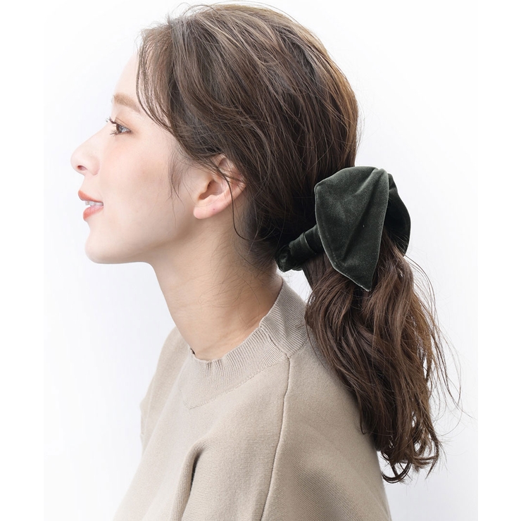 グレー | リニューアル ベロアクロスリボンバナナクリップ オフィス | VINGTAINE