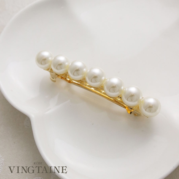 パールバレッタ(M)/シンプル/オフィス/ヘアアクセサリー H-525 | VINGTAINE | 詳細画像1 