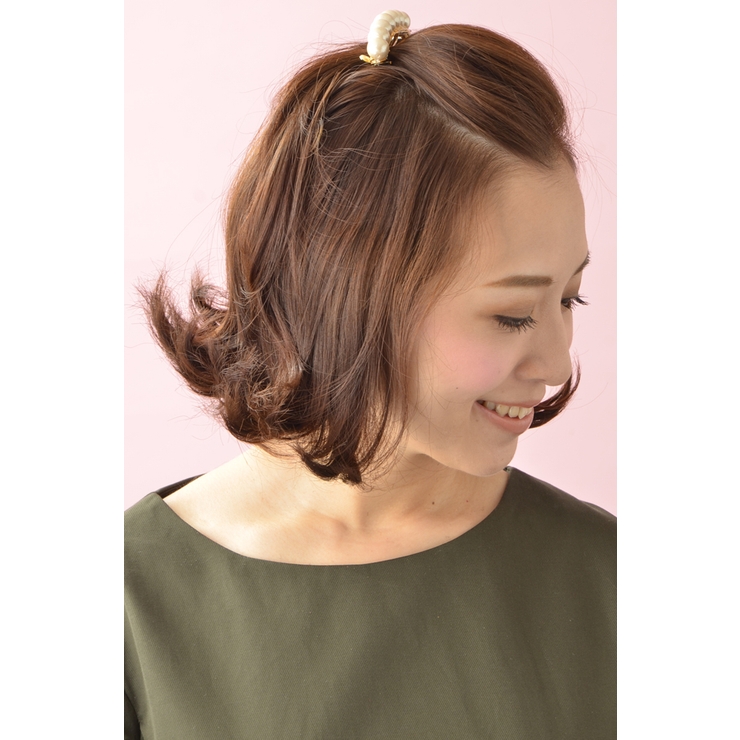コットンパールバレッタ（M）/シンプル/オフィス/ヘアアクセサリー H-590 | VINGTAINE | 詳細画像6 
