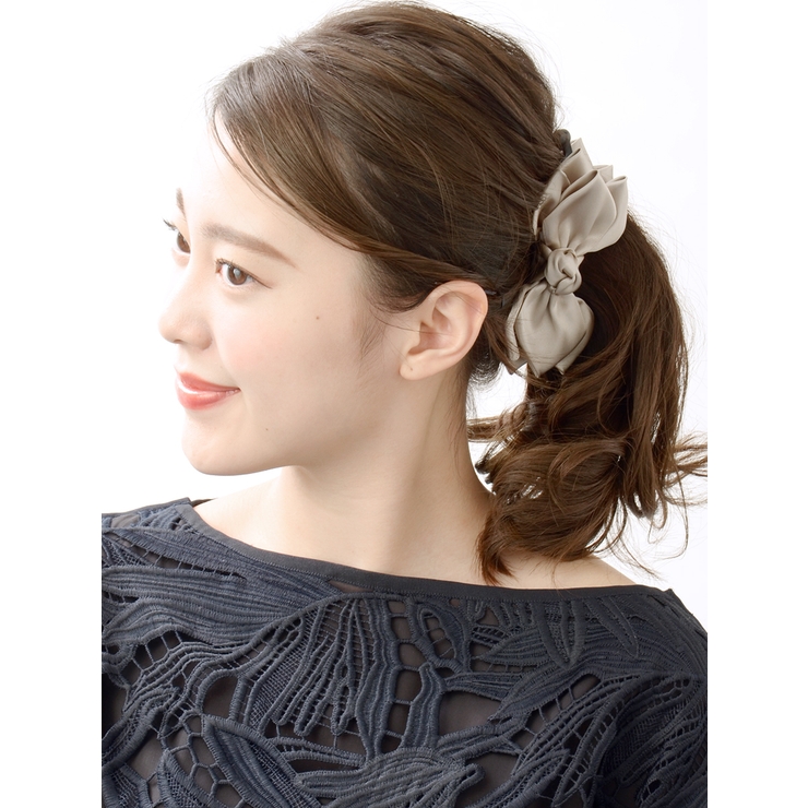 クラッシーリボンバナナクリップ ヘアクリップ ヘアアクセサリーH[品番  