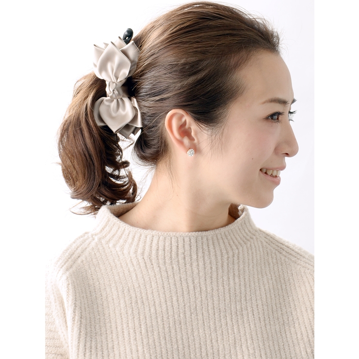 クラッシーリボンバナナクリップ ヘアクリップ ヘアアクセサリーH[品番  