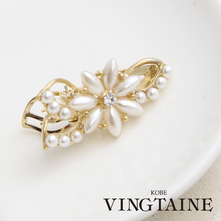 エレガントフラワーミニヘアクリップ パール 花 | VINGTAINE | 詳細画像1 