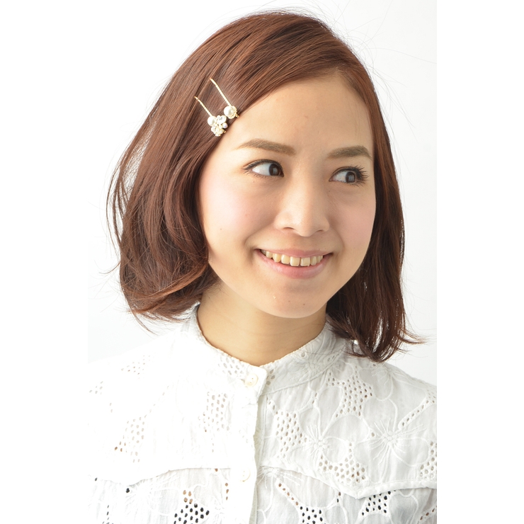 ラインストーンフラワー×パールヘアピン（2本セット） ヘアアクセサリーH 636… | VINGTAINE | 詳細画像4 
