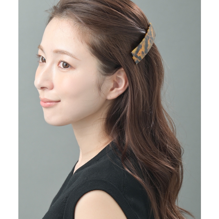 べっ甲風スクエアバレッタ/シンプル/マーブル/ヘアアクセサリー H-683 | VINGTAINE | 詳細画像3 