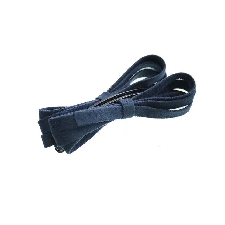 ネイビー | ループリボンバナナクリップ（スエード調） リボン 細リボン | VINGTAINE