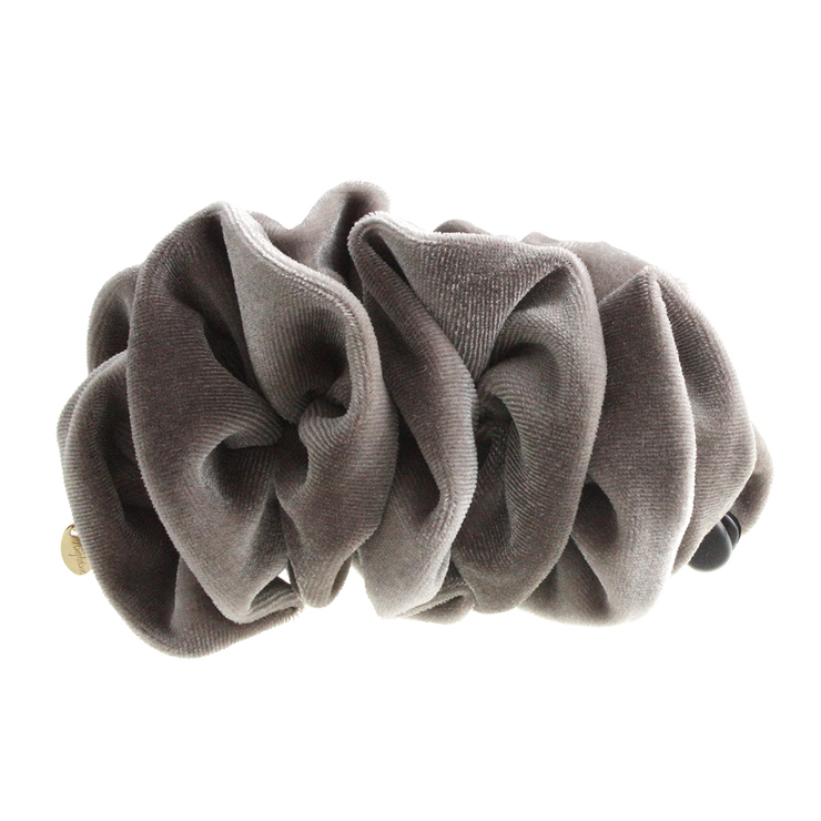 グレージュ | ベロアフリルバナナクリップ シンプル ブラック | VINGTAINE