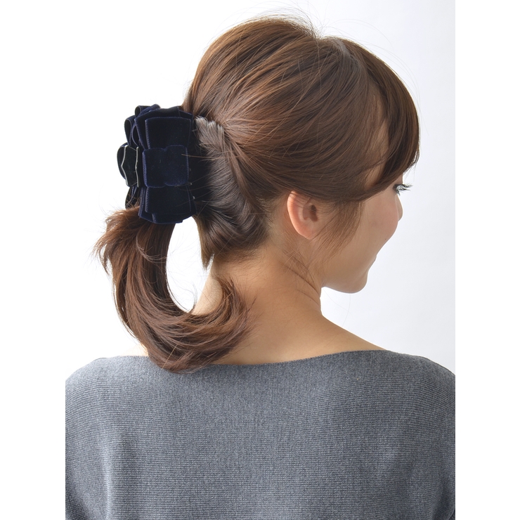 ベルベットリボンバンスクリップ ヘアアクセサリー 秋冬[品番
