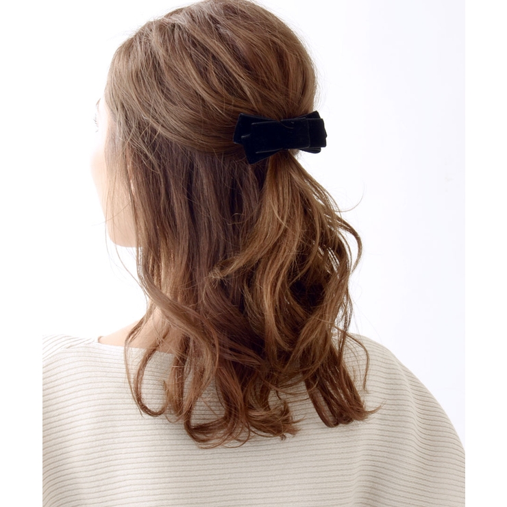 ベルベットリボンバレッタ ヘアアクセサリー 秋冬[品番