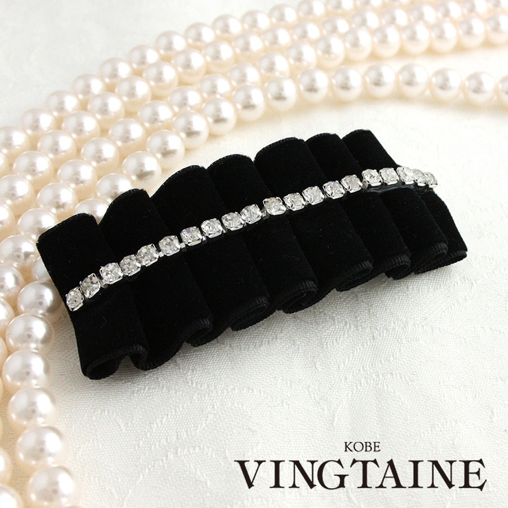 ベルベット×ストーンバレッタ ヘアクリップ ラインストーン | VINGTAINE | 詳細画像1 