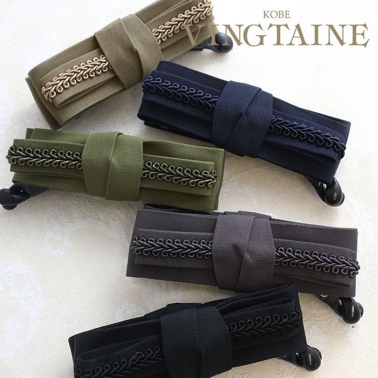 ベーシックリボンバナナクリップ クラシカル スクエアリボン | VINGTAINE | 詳細画像1 