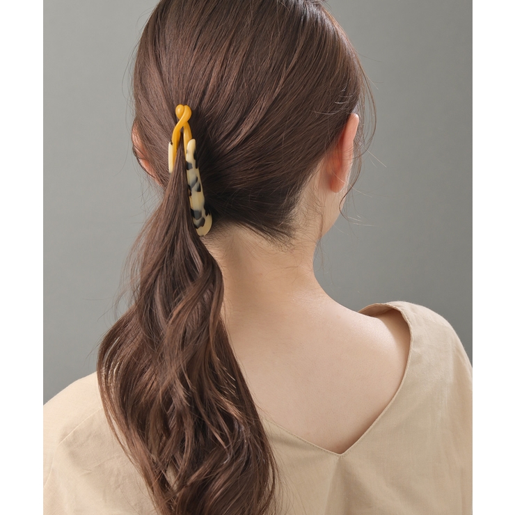 べっ甲風バナナクリップ(M) シンプル ヘアクリップ | VINGTAINE | 詳細画像3 