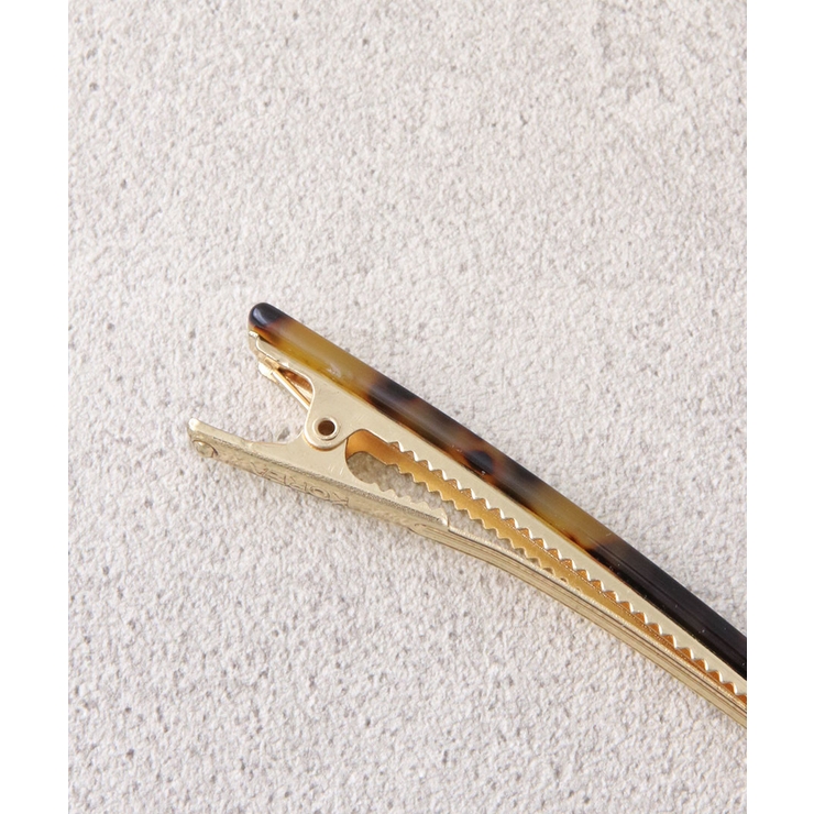 べっ甲風シンプルヘアクリップ くちばしクリップ ダッカールクリップ