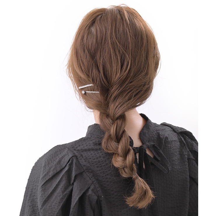 ビジュー×パールヘアピン（2本セット）/シンプル/ヘア