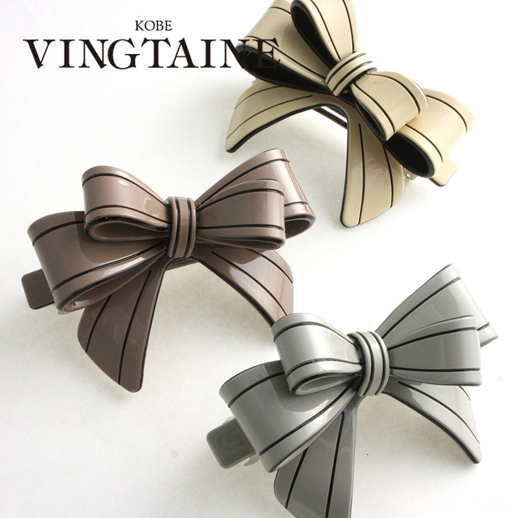 ベーシックカラーリボンバレッタ/立体/ヘアアクセサリー H-847 | VINGTAINE | 詳細画像1 
