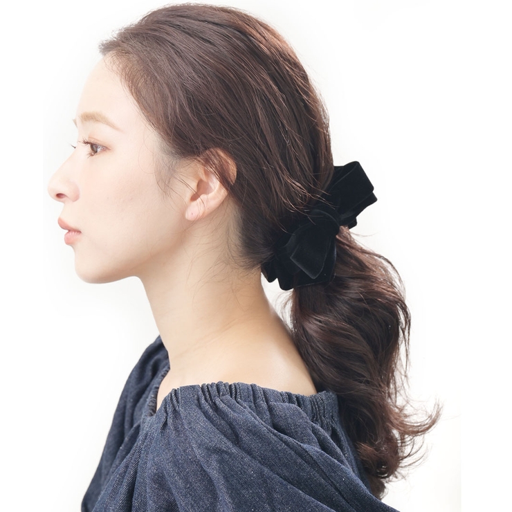 ベルベットリボンバナナクリップ/ヘアアクセサリー/ヘアクリップ