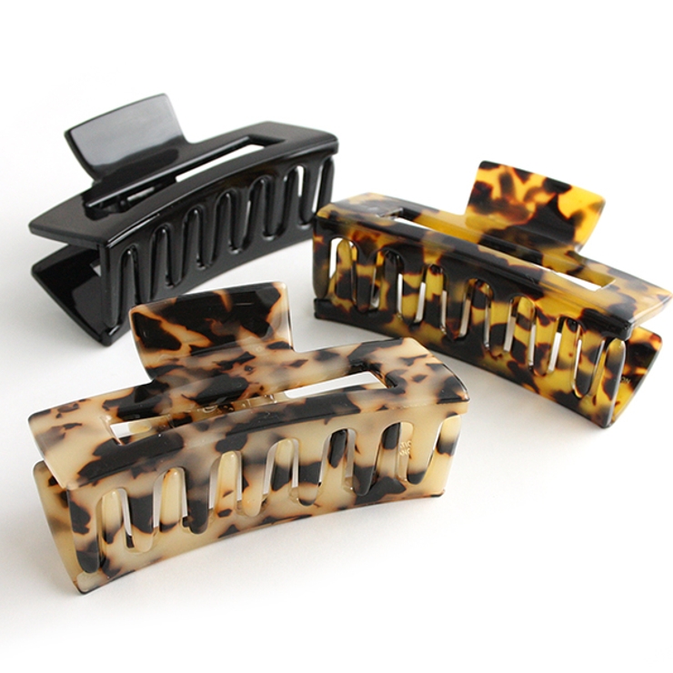 べっ甲風スクエア型バンスクリップ シンプル ヘアクリップ | VINGTAINE | 詳細画像6 