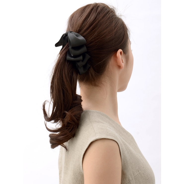 フリルトップリボンバナナクリップ（ベーシック） サテン風 ヘアクリップ | VINGTAINE | 詳細画像4 