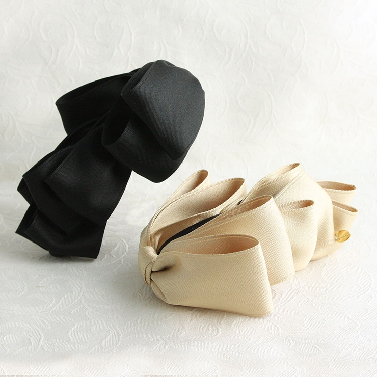 フリルトップリボンバナナクリップ（ベーシック） サテン風 ヘアクリップ | VINGTAINE | 詳細画像2 