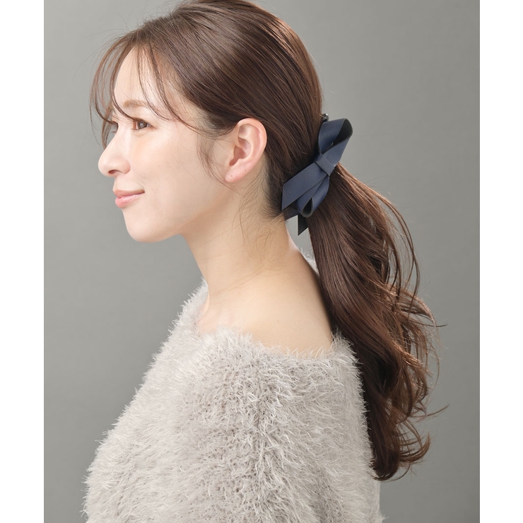 フェイクレザーシンプルリボンバナナクリップ エレガント オフィス | VINGTAINE | 詳細画像12 