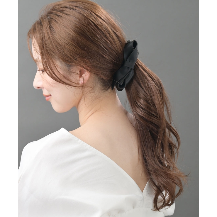 フェイクレザーシンプルリボンバナナクリップ エレガント オフィス | VINGTAINE | 詳細画像13 