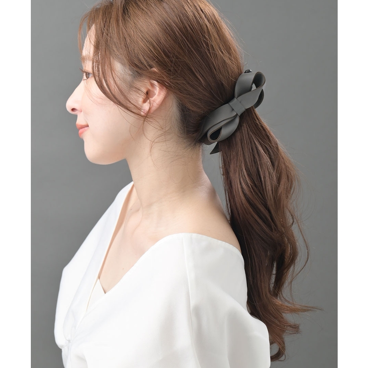 フェイクレザーシンプルリボンバナナクリップ エレガント オフィス | VINGTAINE | 詳細画像14 