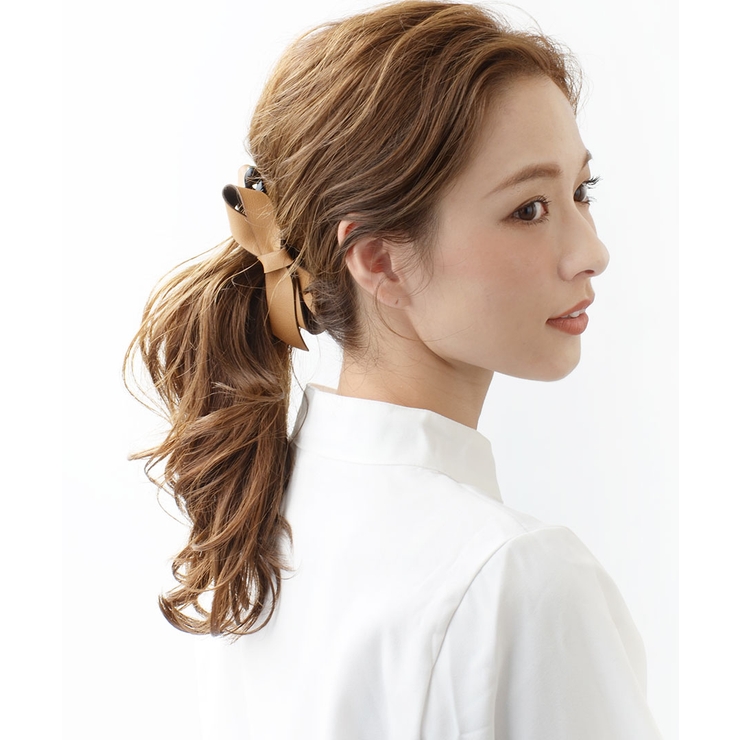 フェイクレザーシンプルリボンバナナクリップ エレガント オフィス | VINGTAINE | 詳細画像17 