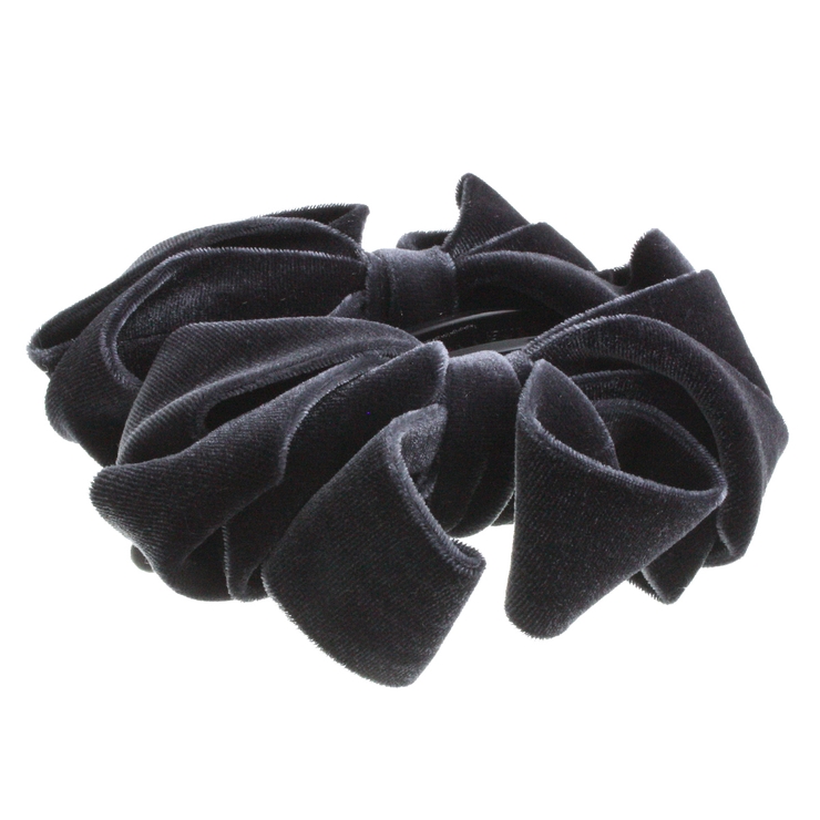 グレー | ベロアカーヴィーリボンバナナクリップ ボリューム シンプル | VINGTAINE