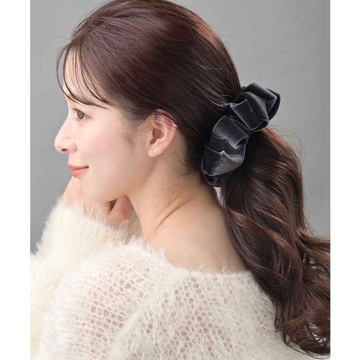 ベロアカーヴィーリボンバナナクリップ ボリューム シンプル | VINGTAINE | 詳細画像8 