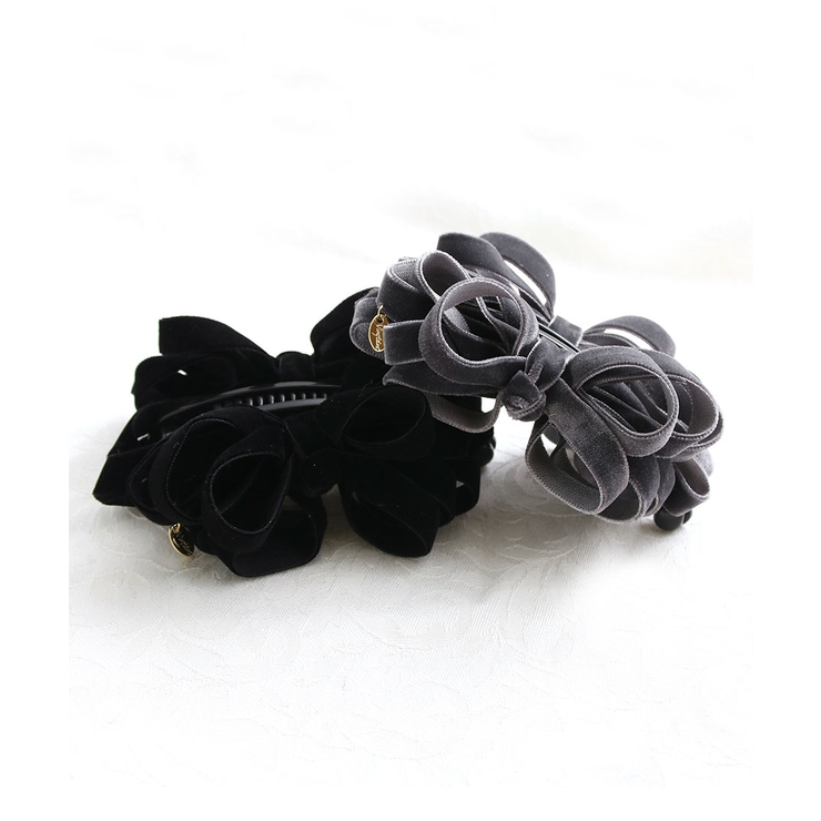 ベルベットループリボンバナナクリップ 細リボン シンプル | VINGTAINE | 詳細画像7 