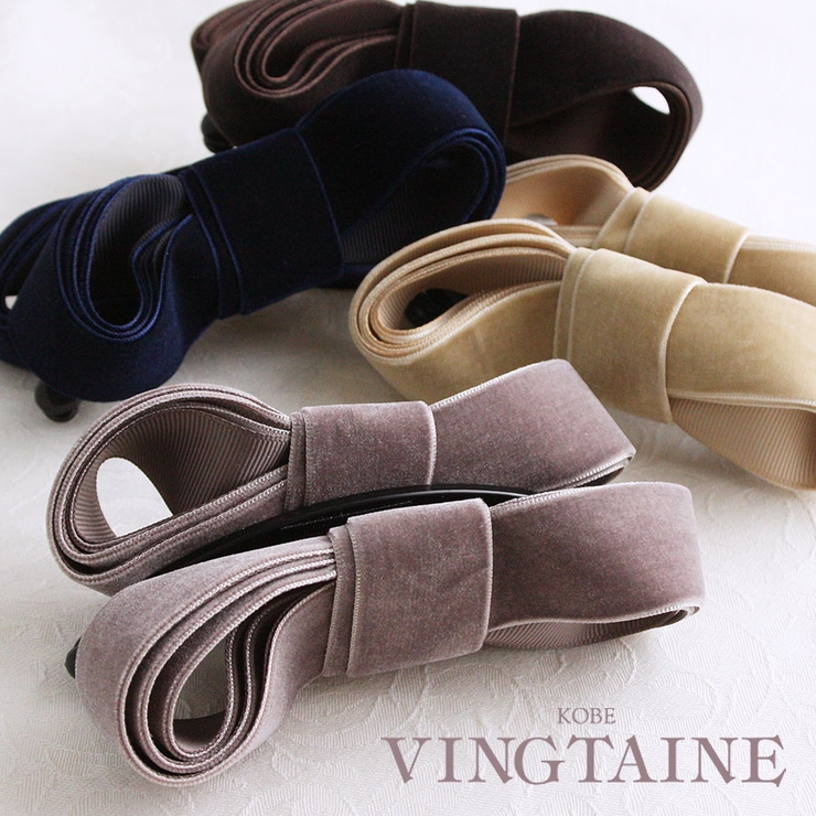 ベルベットツイストリボンバナナクリップ エレガント ヘアクリップ | VINGTAINE | 詳細画像1 