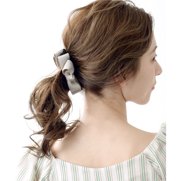 スタッズ風カラーリボンバナナクリップ シンプル デイリー | VINGTAINE | 詳細画像5 