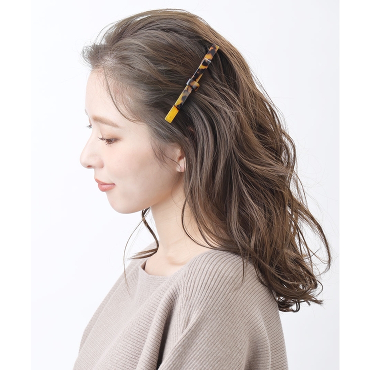 べっ甲風細リボンバレッタ マーブル 細め | VINGTAINE | 詳細画像6 