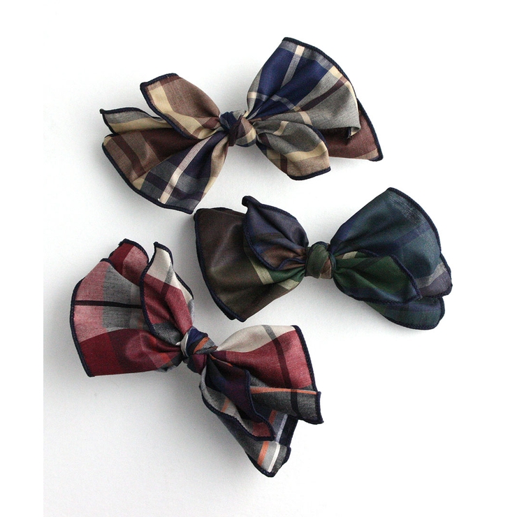 ビッグチェック柄リボンバレッタ フェミニン キュート | VINGTAINE | 詳細画像7 